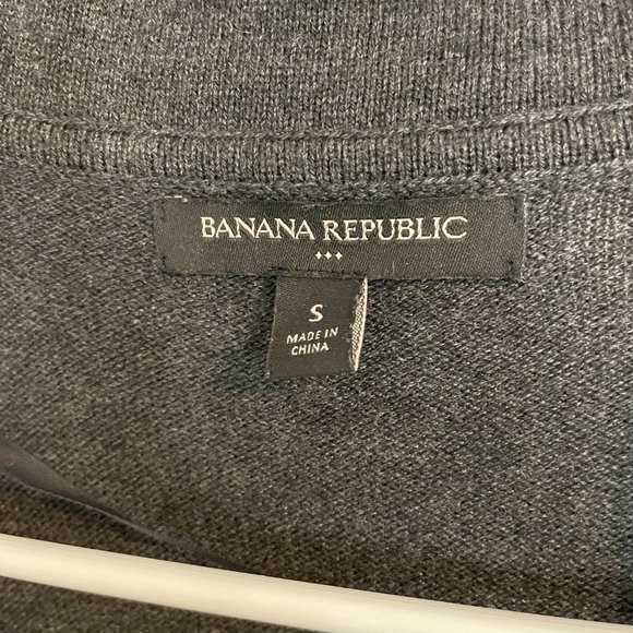 banana republic long grey sweater with pockets, small - Picture 2 of 3